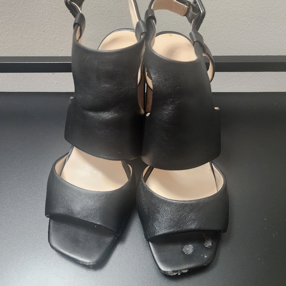 Enzo Angiolini Chic Black Open-Toe Heels - Picture 11 of 11